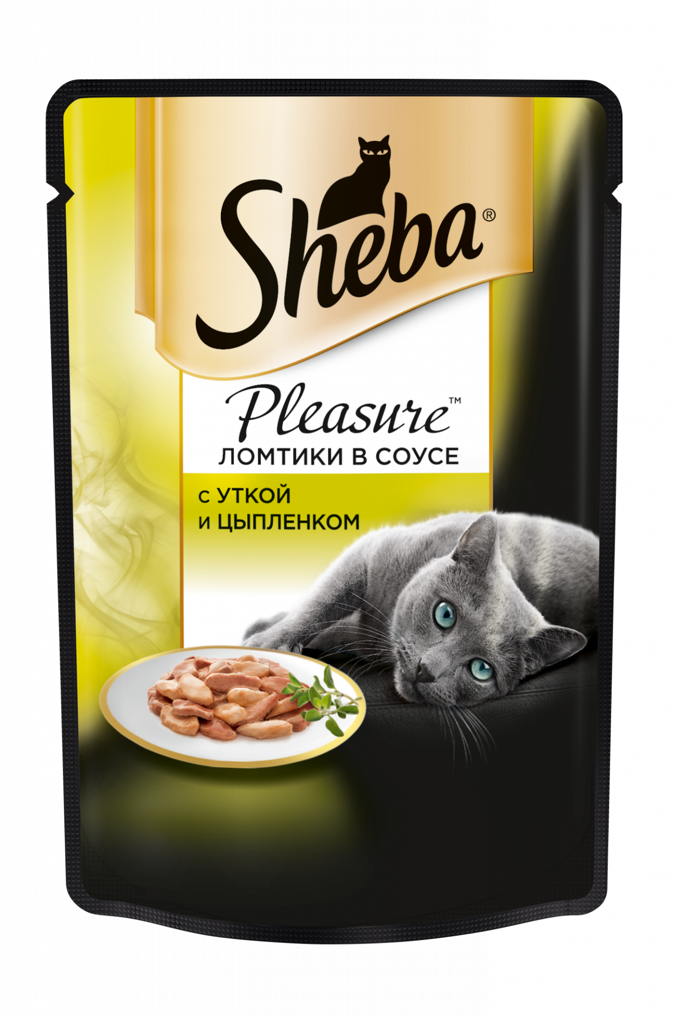 Паучи Sheba Pleasure для кошек. С уткой и цыпленком