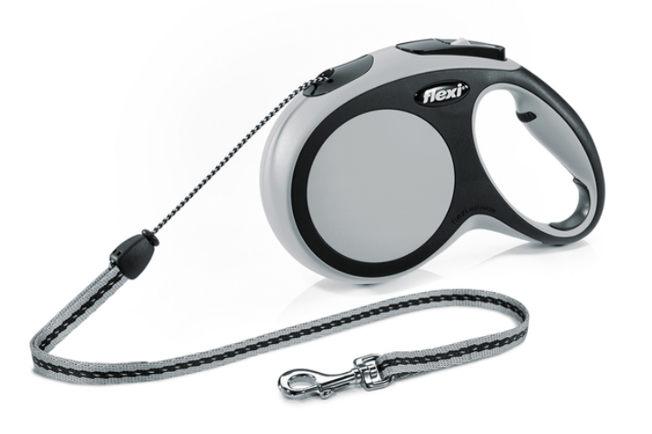 Рулетка-трос Flexi New Comfort M Grey 8 метров для собак до 20 кг