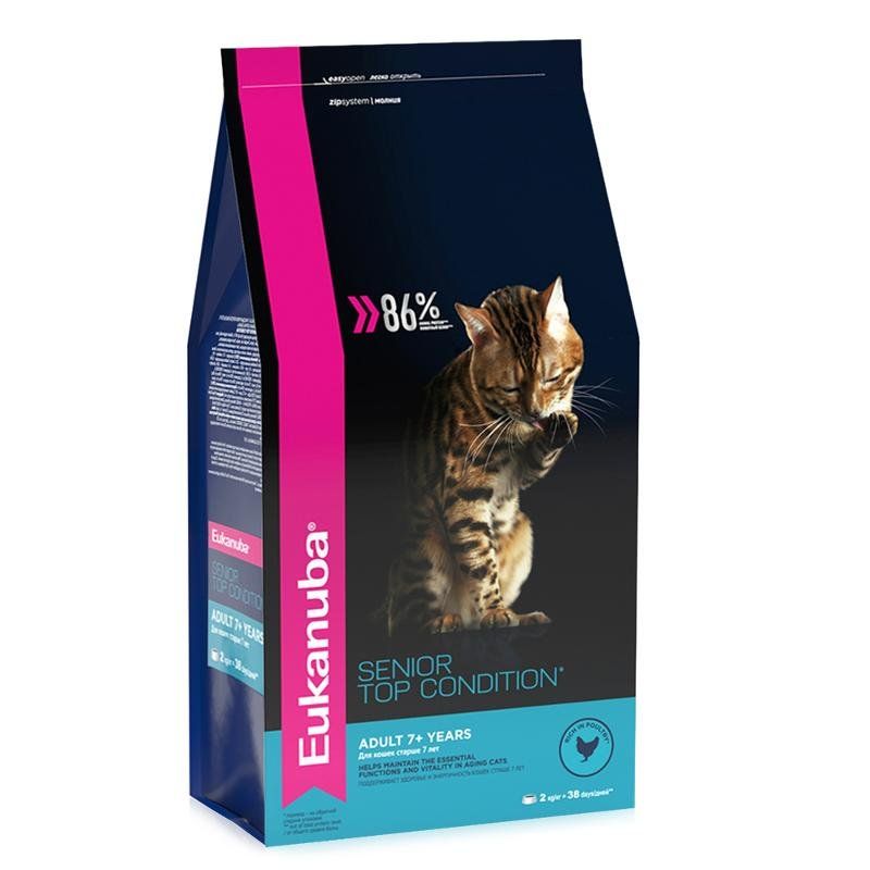 Корм Eukanuba Adult Top Condition 7+ для пожилых кошек с 7 лет c домашней птицей