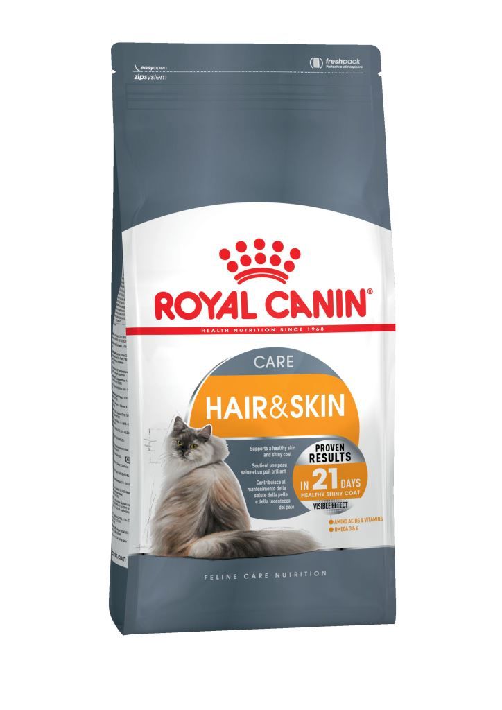 Корм Royal Canin Hair & Skin Care для взрослых кошек, поддержание здоровья кожи и шерсти