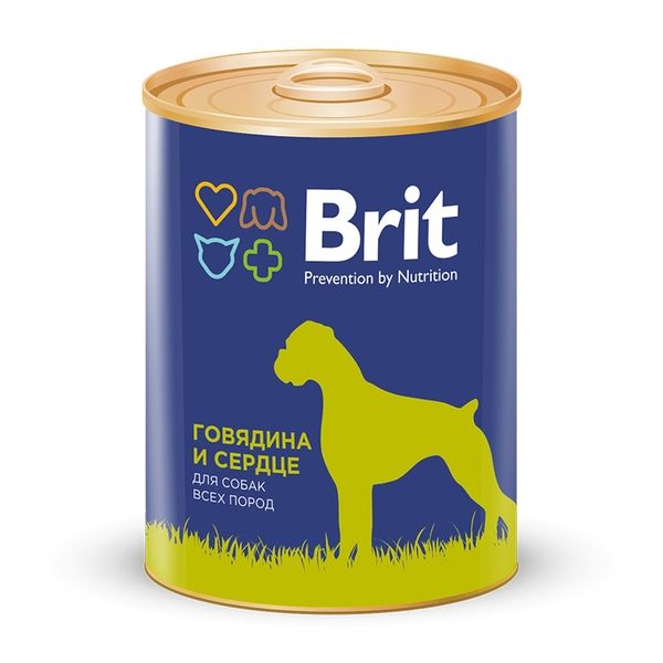 Консервы Brit Beef&Heart для собак с говядиной и сердцем
