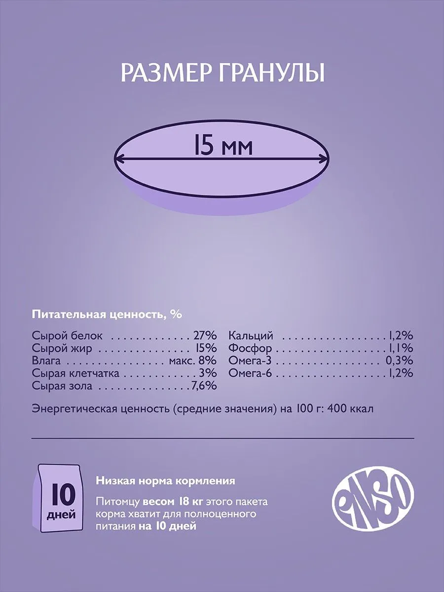Сухой корм ENSO Dog Formula Special selectдля взрослых собак средних и крупных пород, ягнёнок и томат