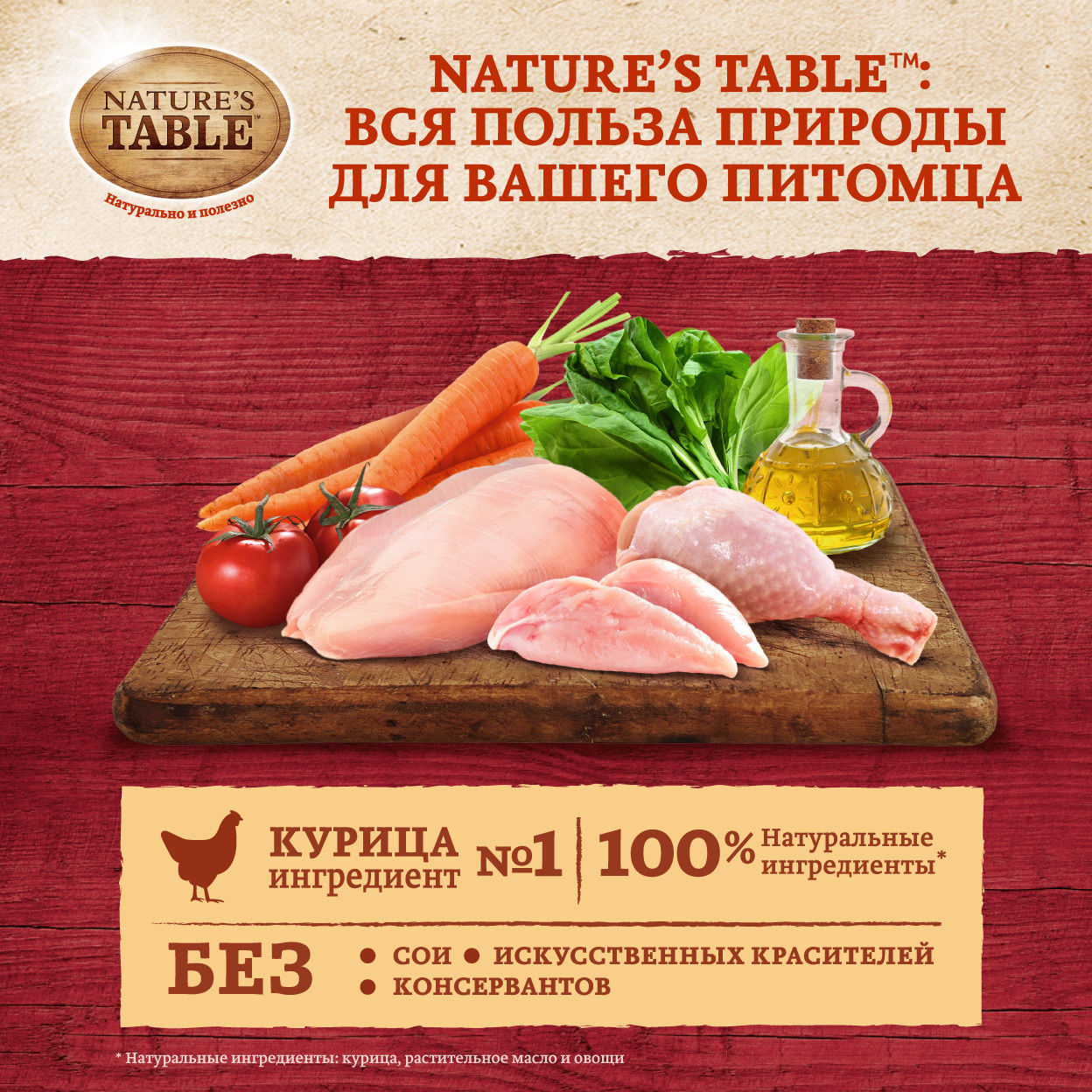 Паучи Nature's Table для взрослых кошек с курицей в соусе
