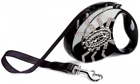 Рулетка Flexi Pet Glam Spider Black Crystallized by Swarovski