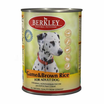 Консервы Berkley Adult Game&Brown Rice для собак с олениной и коричневым рисом