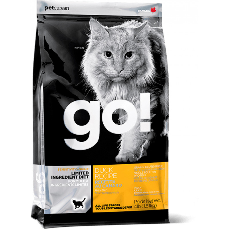 Корм GO! Sensitivity+Shine 31/15 беззерновой для котят и кошек с чувствительным пищеварением с уткой