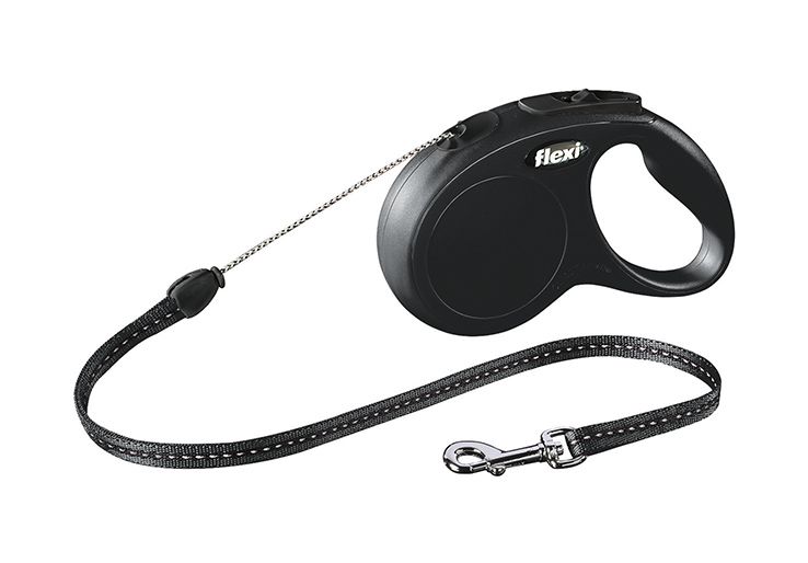 Рулетка-трос Flexi New Classic Small Black 5 метров для собак до 12 кг