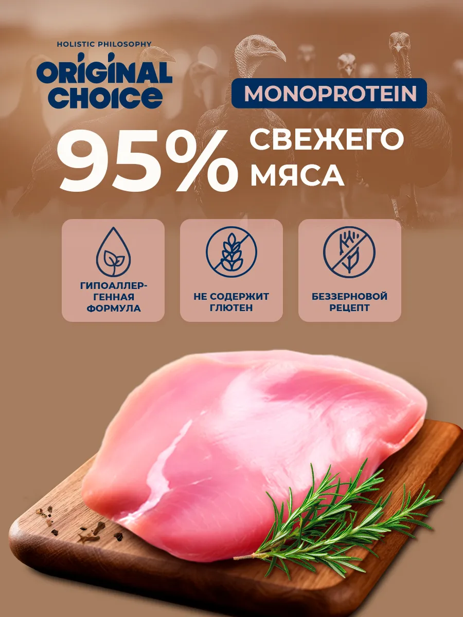 Банки Original Choice Monoprotein Adult Mini для собак мелких пород 100% индейки