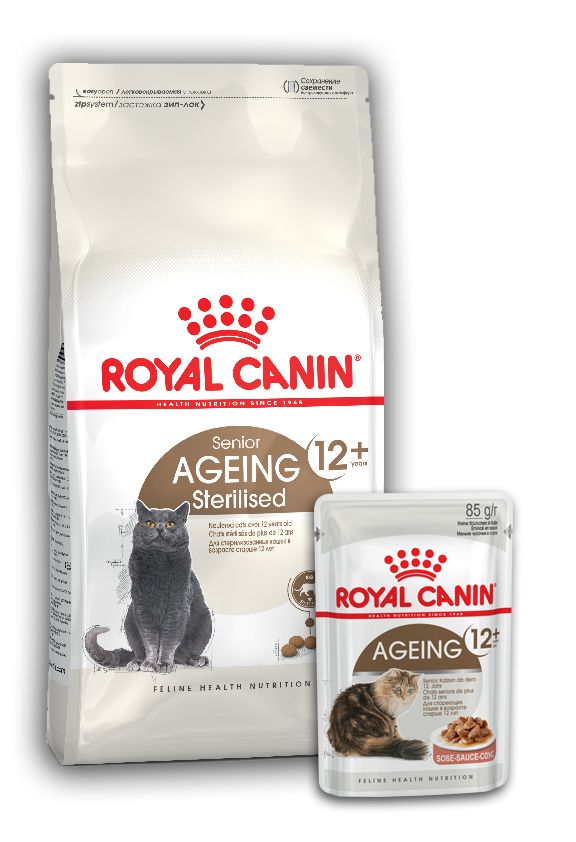 Комплект Royal Canin Ageing Sterilised 12+ для стерилизованных кошек старше 12 лет + пауч