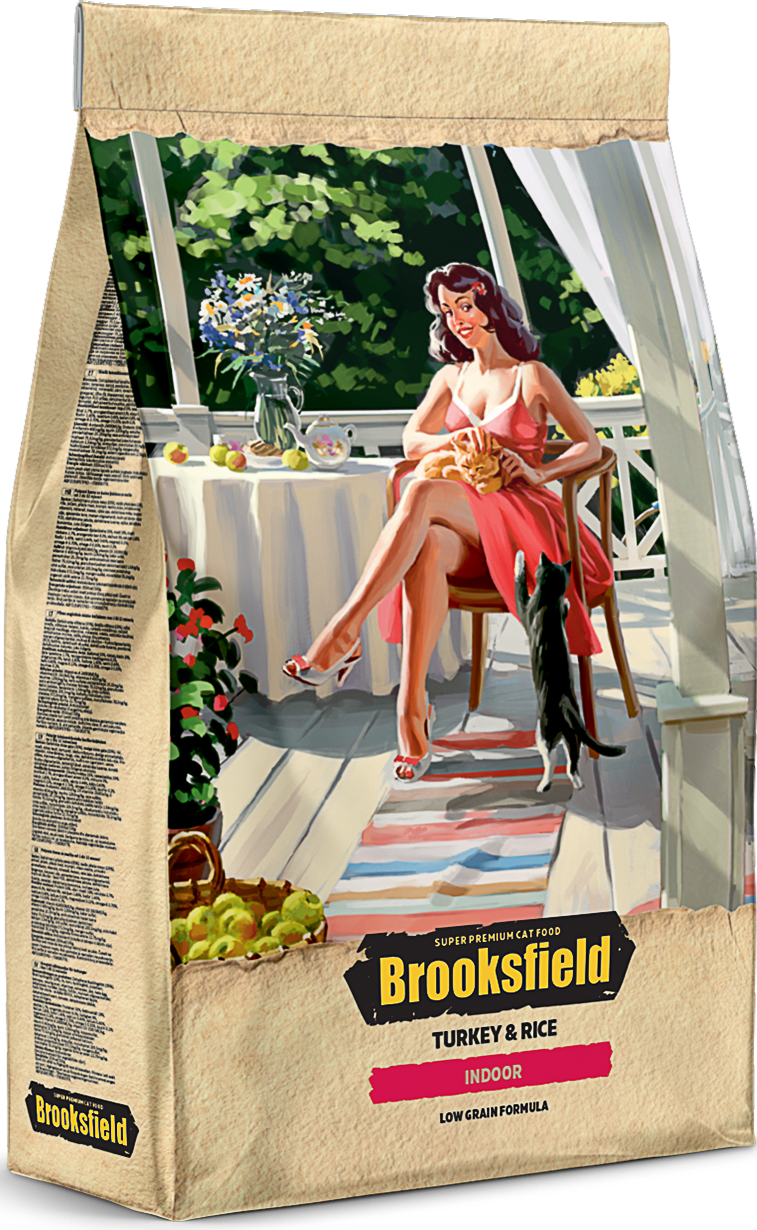 Сухой корм Brooksfield Low Grain Adult Cat Indoor для взрослых кошек с индейкой и рисом