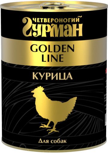 Консервы Четвероногий Гурман Golden Line для собак. Курица натуральная в желе