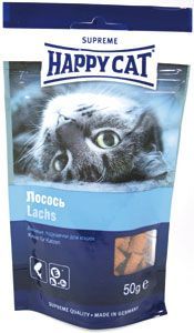 Лакомство Happy Cat для кошек. Подушечки с лососем