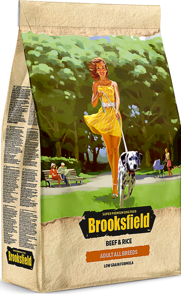 Сухой корм Brooksfield Low Grain Adult Dog для взрослых собак с говядиной и рисом