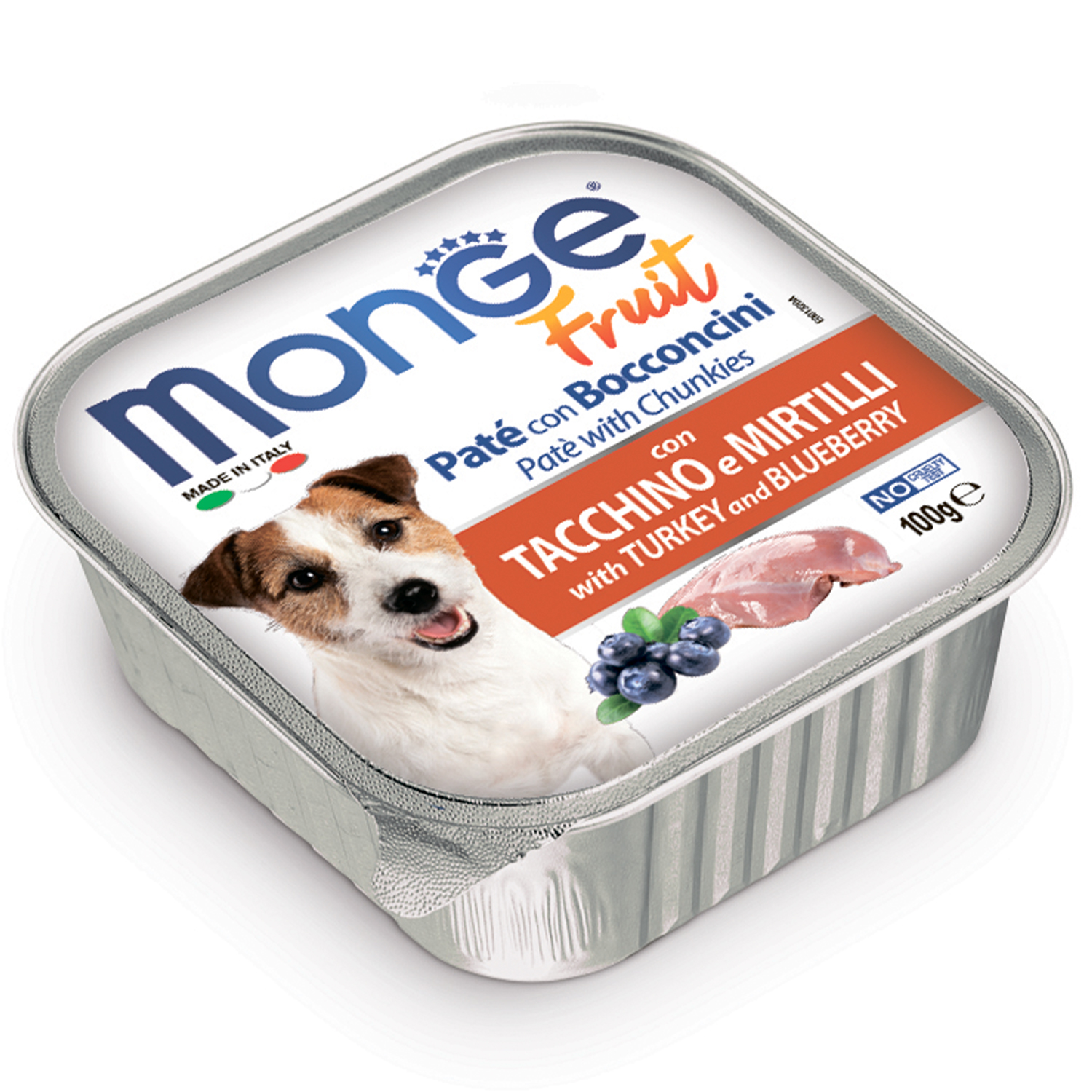 Ламистеры Monge Dog Fruit паштет для собак с индейкой и черникой
