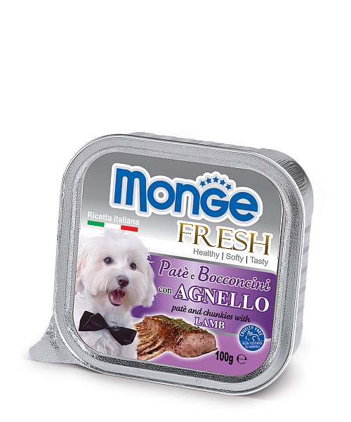 Консервированный корм Monge Dog Fresh для собак с ягненком