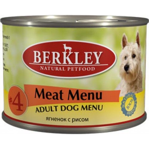 Консервы Berkley №4 Adult Meat Menu для собак с ягненком и рисом