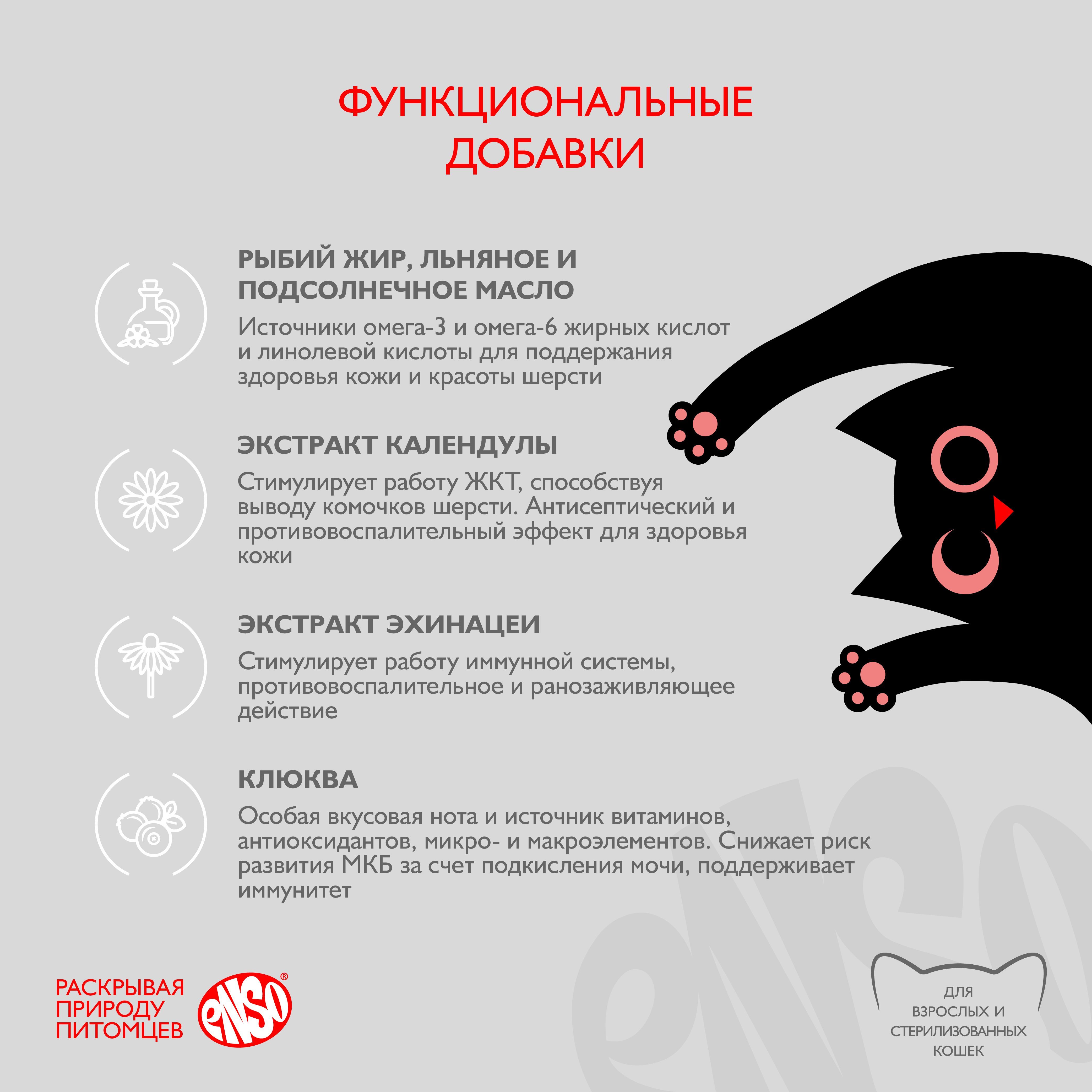 Паучи Enso Basic полнорационный корм для взрослых кошек кусочки в соусе с курицей