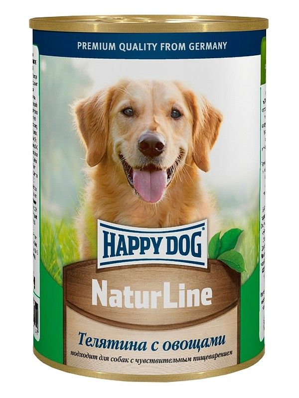 Консервы Happy Dog для взрослых собак с телятиной и овощами