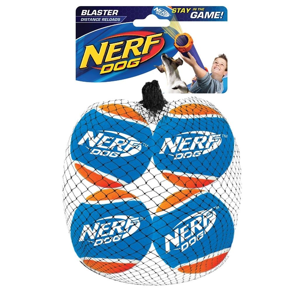Игрушка для собак NERF. Теннисный мяч для бластера (6 см, 4 шт)