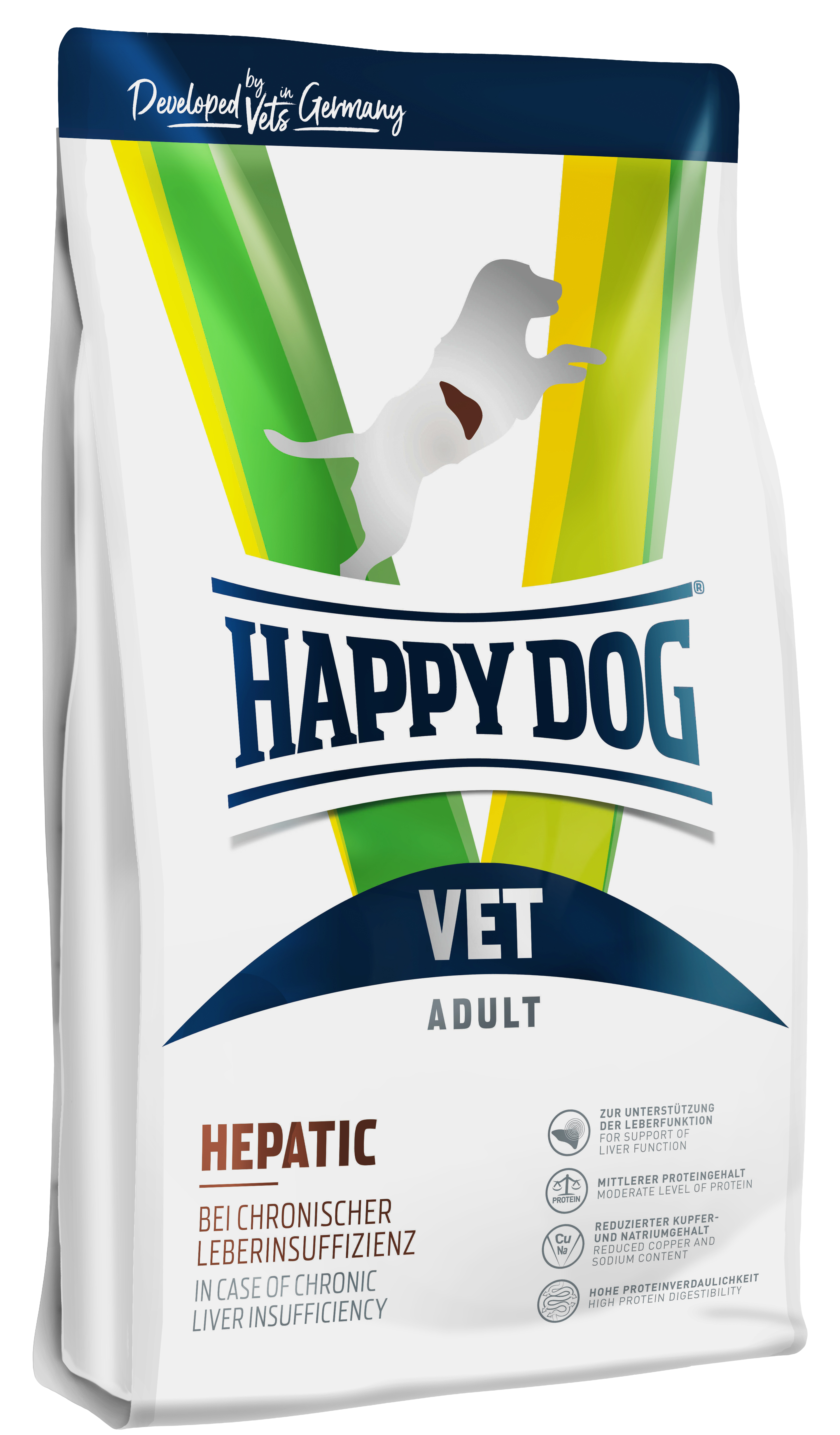 Корм Happy Dog Vet Hepatic для собак. Ветеринарная диета для поддержания и снятия нагрузки с печени
