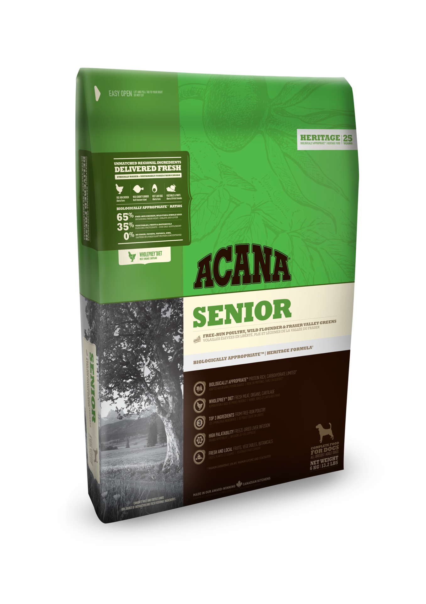 Корм Acana Heritage Senior For Dog для собак старше 7 лет с цыпленком и индейкой