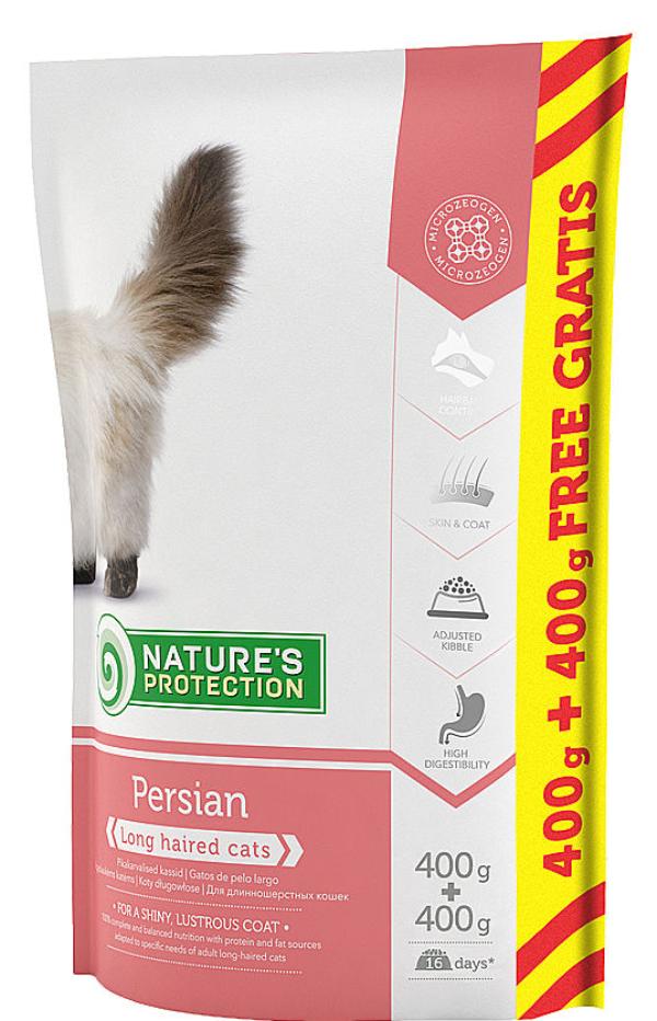 Корм Nature's Protection Long haired persian для длинношерстных кошек 0,4+0,4кг