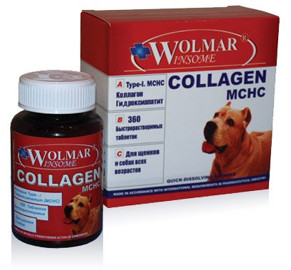 Полифункциональный комплекс Wolmar Winsome Collagen MCHC для собак с поддержанием и защиты опорно двигательного аппарата