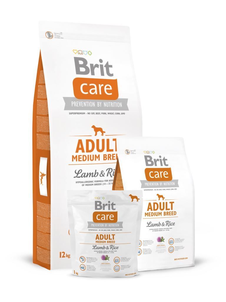 Корм Brit Care Adult Medium Breed Lamb&Rice для собак от 10 до 25 кг с ягненком и рисом