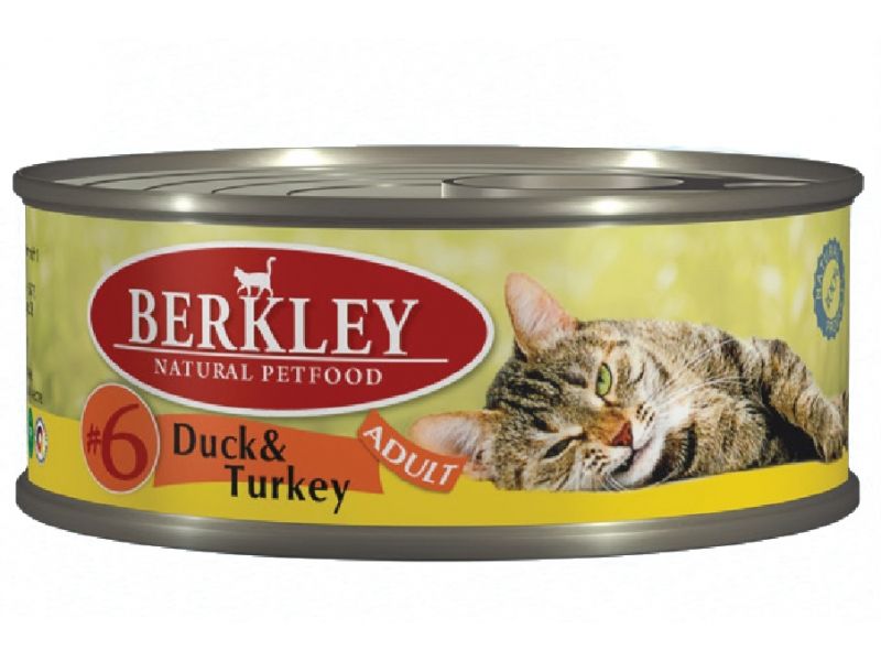 Консервы Berkley №6 Duck&Turkey для кошек с уткой и индейкой