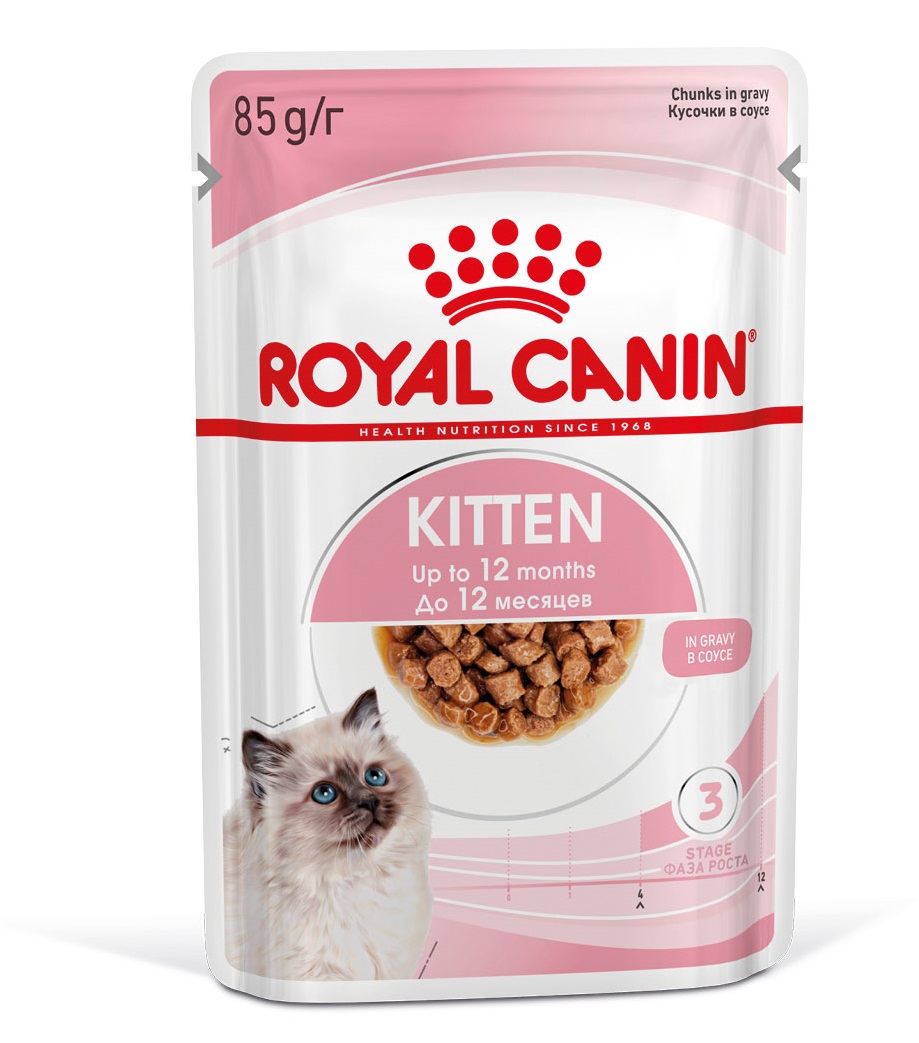 Паучи Royal Canin Kitten для котят в возрасте до 12 месяцев в соусе