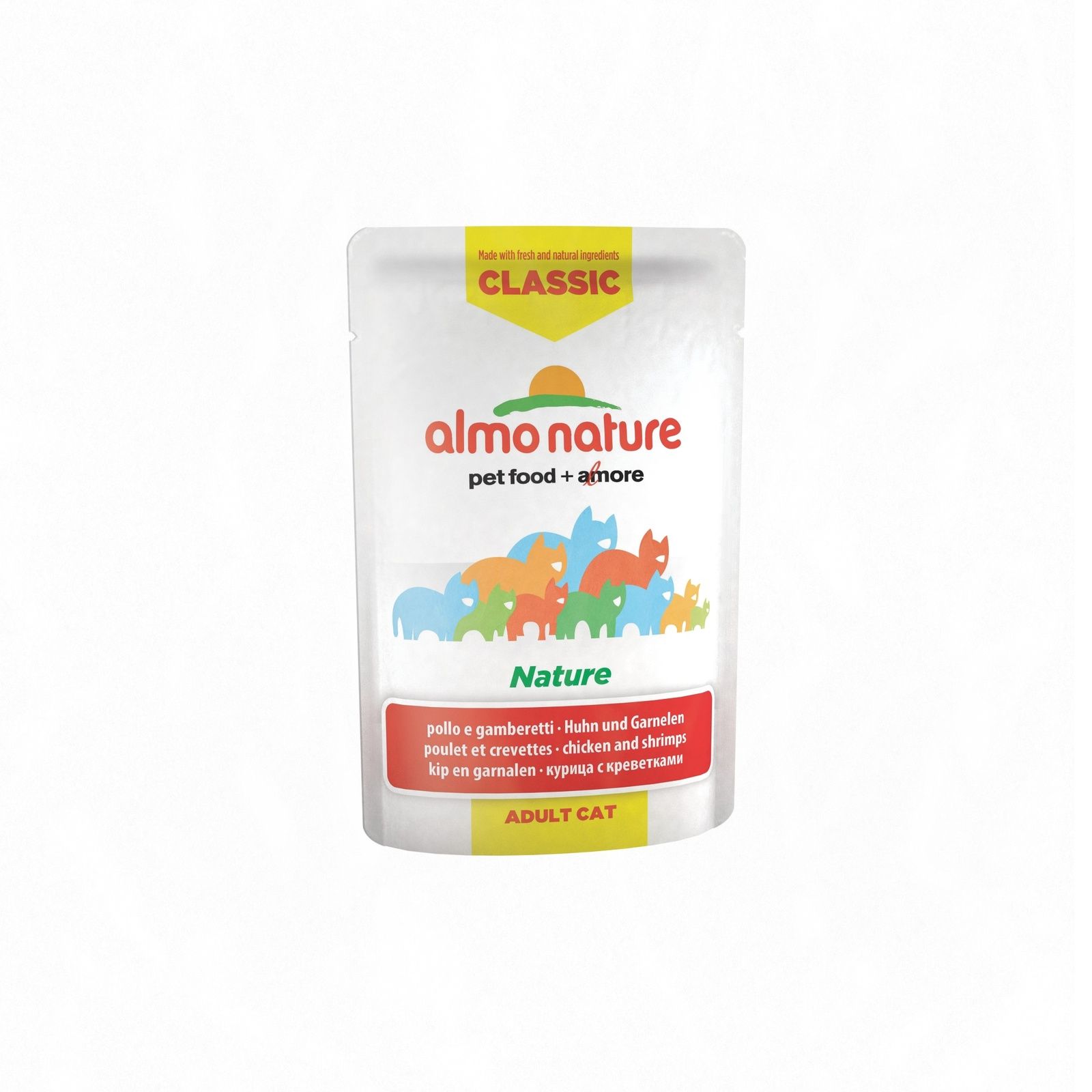 Паучи Almo Nature Classic для кошек с курицей и креветками