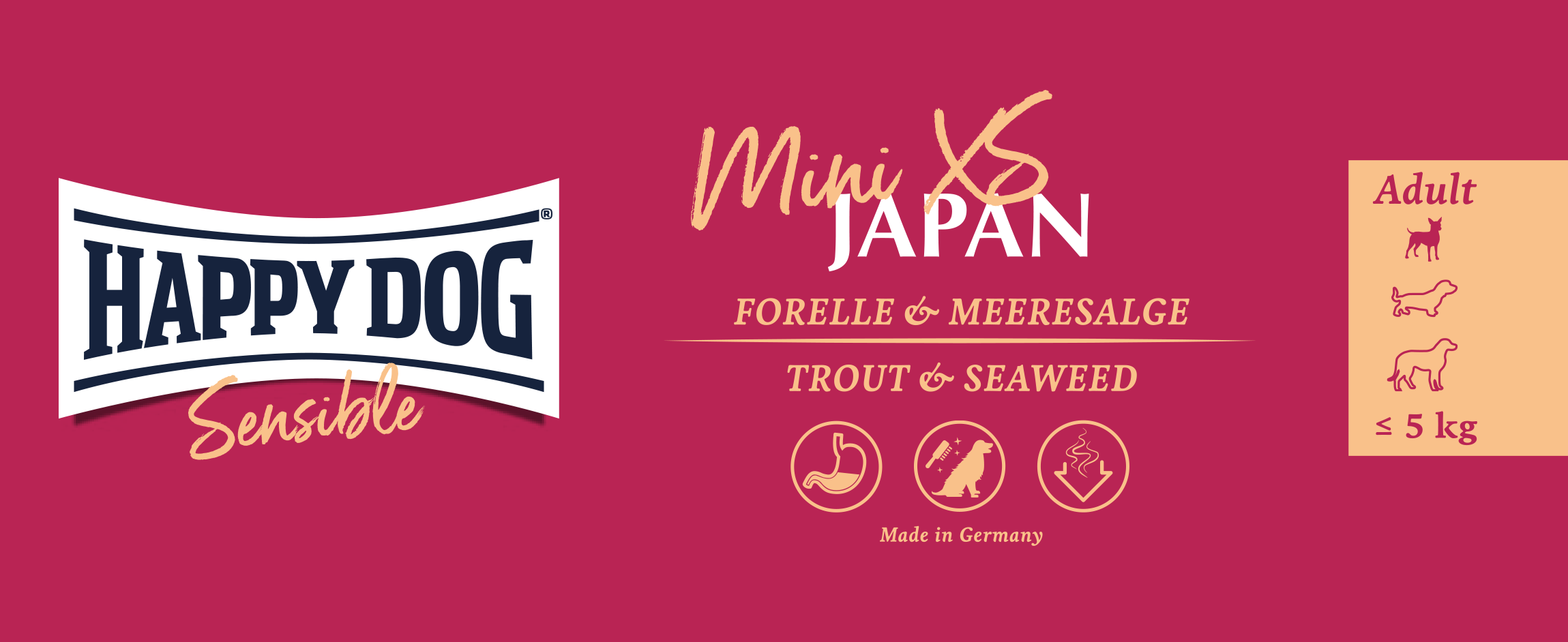Сухой Корм Happy Dog Sensible Mini XS Japan Япония для собак мини пород с  чувствительным пищеварением – купить в Москве, цены | Интернет-магазин  Динозаврик