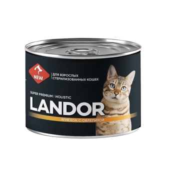 Консервы Landor Cat для стерилизованных кошек с ягнёнком и облепихой