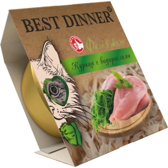Ламистеры Best Dinner Holistic для стерилизованных кошек мясные волокна в желе с курицей и водорослями