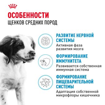 Корм для собак Royal Canin Medium Puppy Корм сухой для щенков средних размеров до 12 месяцев
