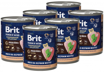 Банки Brit Premium by Nature для собак всех пород с индейкой и уткой