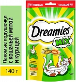 Лакомство Dreamies для кошек с Мискс с курицей и мятой Лакомство Dreamies для кошек с Мискс с курицей и мятой