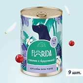 Консервы Florida для собак с кроликом и брусникой