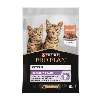 Влажный корм PRO PLAN® HEALTHY START® для котят, беременных и кормящих кошек, кусочки с лососем в соусе
