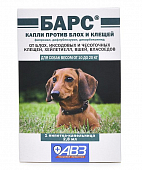 Капли Барс для собак 10-20 кг против блох и клещей (1 пипетка)