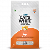 Комкующийся наполнитель Cat's White Orange для кошачьего туалета с ароматом апельсина
