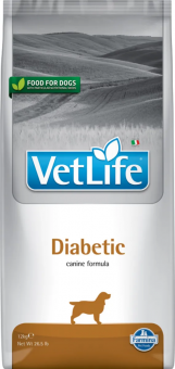 Корм Farmina Vet Life Diabetic для собак для управления уровнем глюкозы (сахарный диабет), снижения избыточного веса