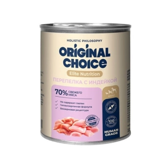 Банки Original Choice Elite Nutrition Adult для собак с перепёлкой и индейкой