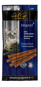 Лакомство Edel Cat для кошек. Жевательные колбаски с форелью и лососем 3 колбасок