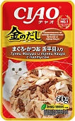 Паучи Inaba Kinnodashi для кошек с тунцом магуро и туннцом кацуо с палтусом Паучи Inaba Kinnodashi для кошек с тунцом магуро и туннцом кацуо с палтусом