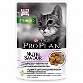 Влажный корм PRO PLAN® Nutri Savour® для взрослых стерилизованных кошек и кастрированных котов, с индейкой, в желе, Пауч