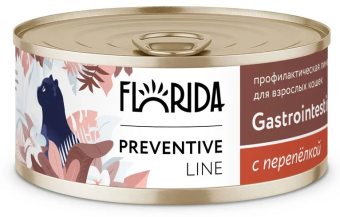 Консервы Florida Gastrointestinal для кошек при расстройствах пищеварения с перепёлкой