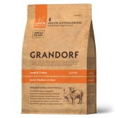 Корм Grandorf Junior Dog Lamb&Turkey для юниоров с ягнёнком и индейкой, низкозерновой