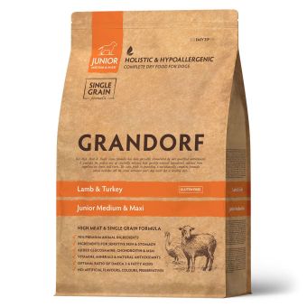 Корм Grandorf Junior Dog Lamb&Turkey для юниоров с ягнёнком и индейкой, низкозерновой