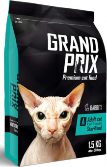 Корм Grand Prix Sterilised для взрослых стерилизованных кошек с кроликом